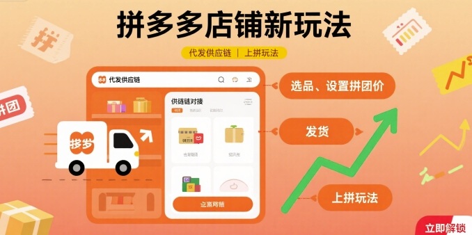 拼多多店铺新玩法，代发供应链上拼玩法-出门会