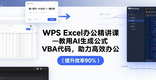 WPS Excel办公精讲课，教用 AI 生成公式，VBA 代码，助力高效办公-出门会