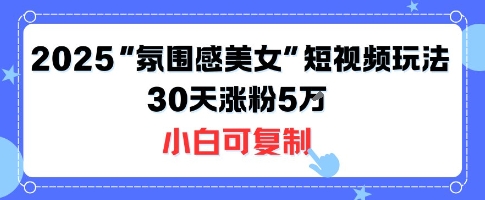 不露脸也能火！2025“氛围感美女”短视频玩法，30天涨粉5W小白可复制-出门会