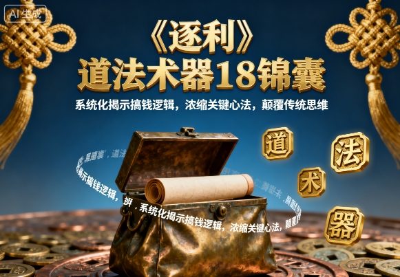 《逐利》道法术器18锦囊，系统化揭示搞钱逻辑，浓缩关键心法，颠覆传统思维-出门会