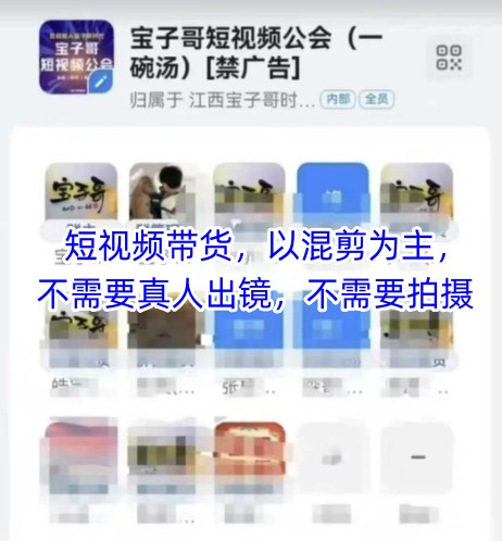 宝子哥头部团队短视频带货，以混剪为主，不需要真人出镜，不需要拍摄【更新8月】-出门会