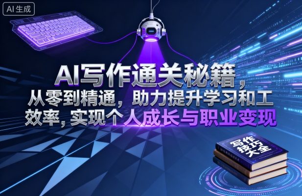 AI写作通关秘籍，从零到精通，助力提升学习和工作效率，实现个人成长与职业变现-出门会