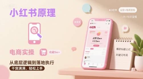 小红书原理以及详细实操流程，小红书电商教程-出门会